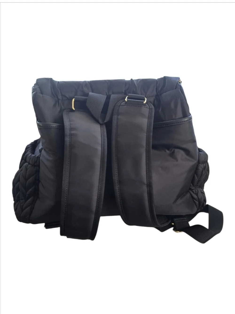 HAPP Brand Levy Diaper Bag Backpack - Black Herringbone